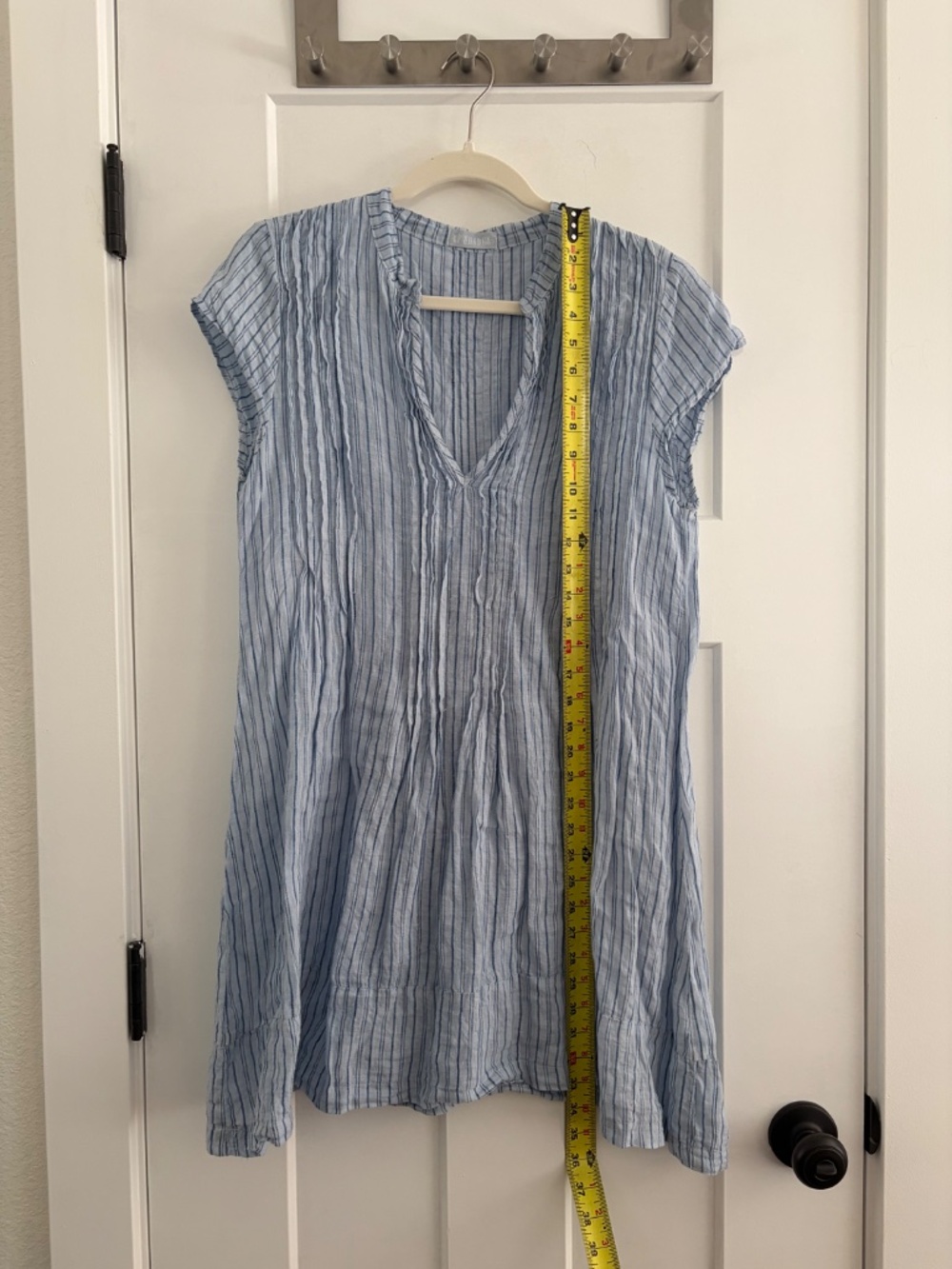 CP Shades Blue Striped Regina Linen Cap Sleeve Tunic Size S - Picture 5 of 6